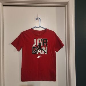 Jordan Red Short-Sleeve Tee with Black & White Logo